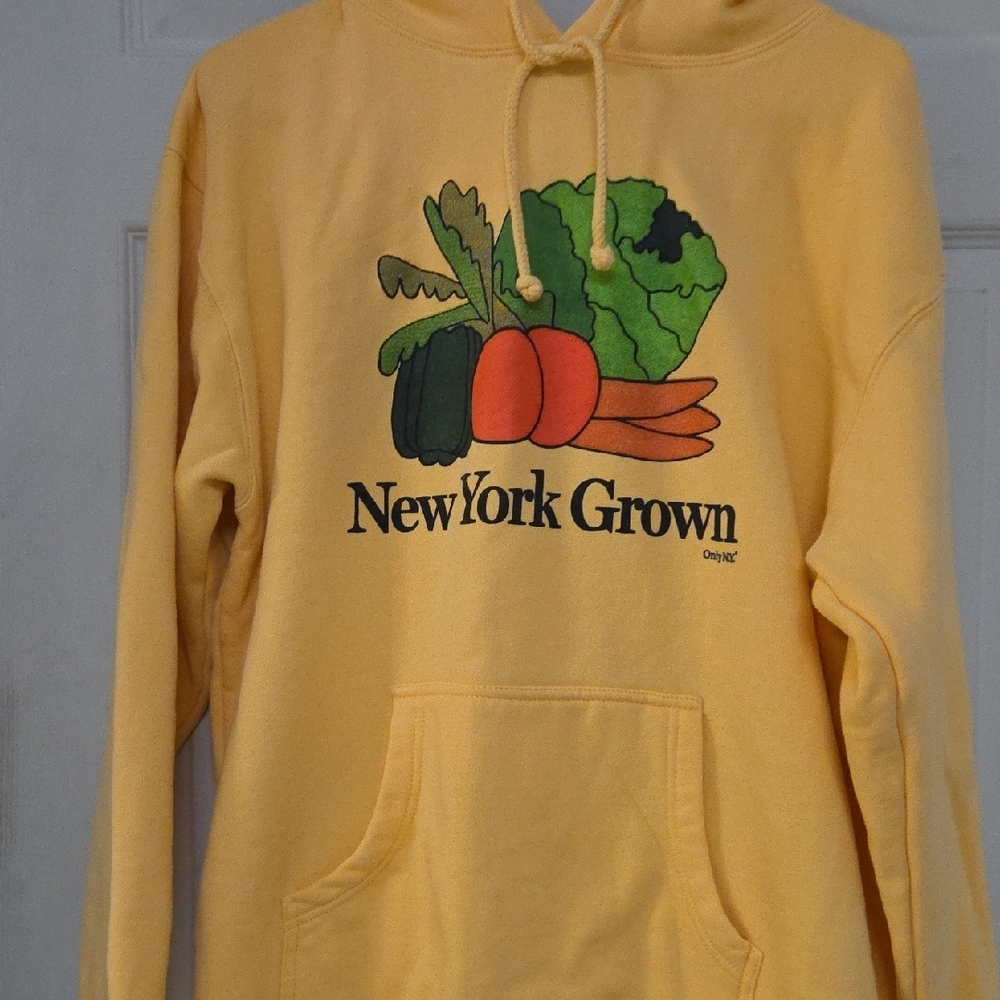 Only NEW Y0RK Vibrant Yellow Hoodie Men Large Size